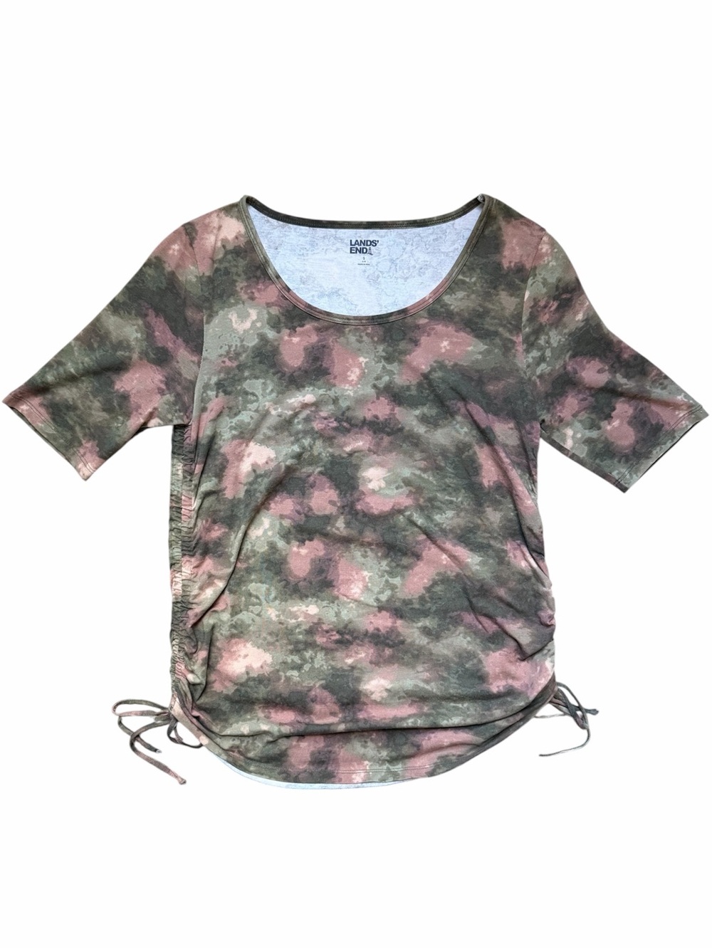 Lands’ End Camo Color Side Tie T-Shirt